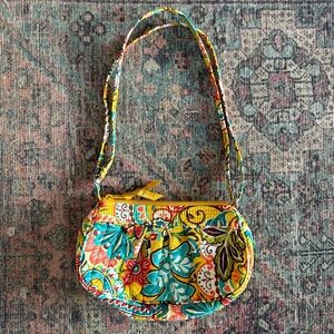 Vera Bradley Small Shoulder/Crossbody Bag with Adjustable Strap in Lemon Parfait